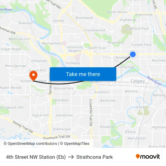 4th Street NW Station (Eb) to Strathcona Park map
