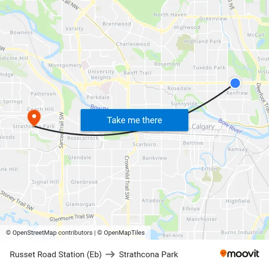 Russet Road Station (Eb) to Strathcona Park map