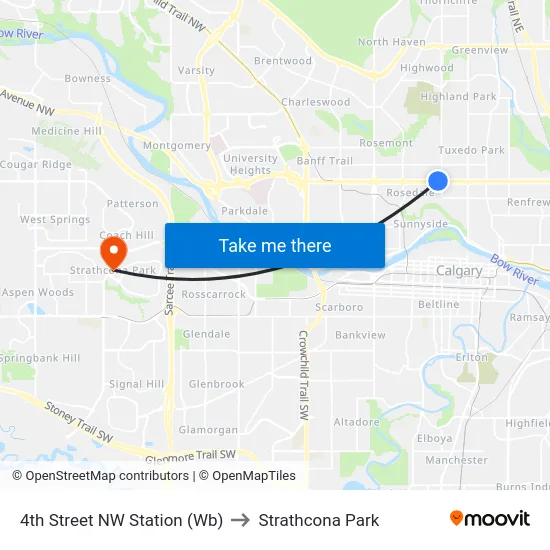 4th Street NW Station (Wb) to Strathcona Park map
