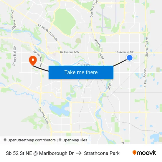 Sb 52 St NE @ Marlborough Dr to Strathcona Park map