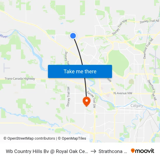 Wb Country Hills Bv @ Royal Oak Centre NW to Strathcona Park map