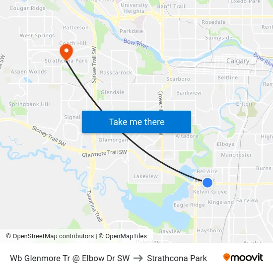 Wb Glenmore Tr @ Elbow Dr SW to Strathcona Park map