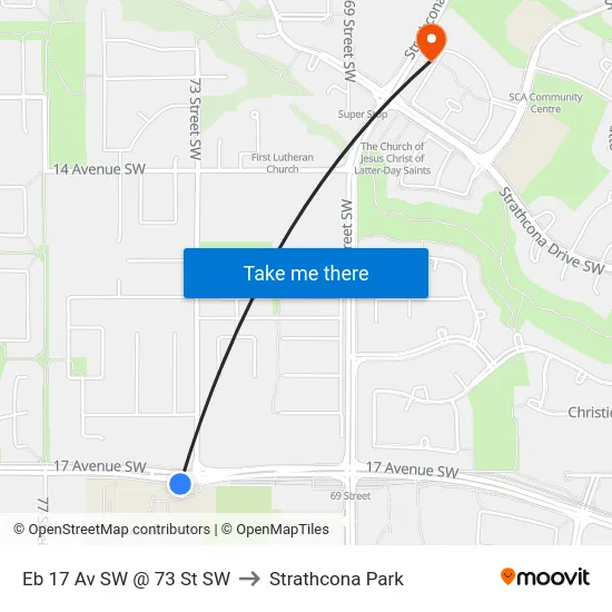 Eb 17 Av SW @ 73 St SW to Strathcona Park map