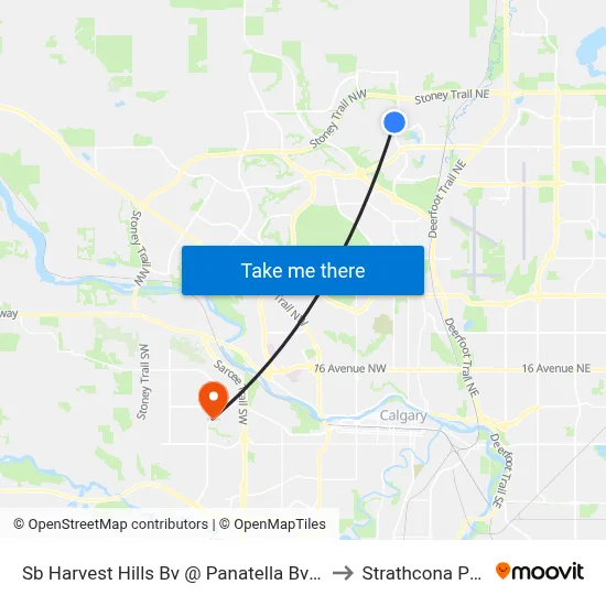 Sb Harvest Hills Bv @ Panatella Bv NW to Strathcona Park map