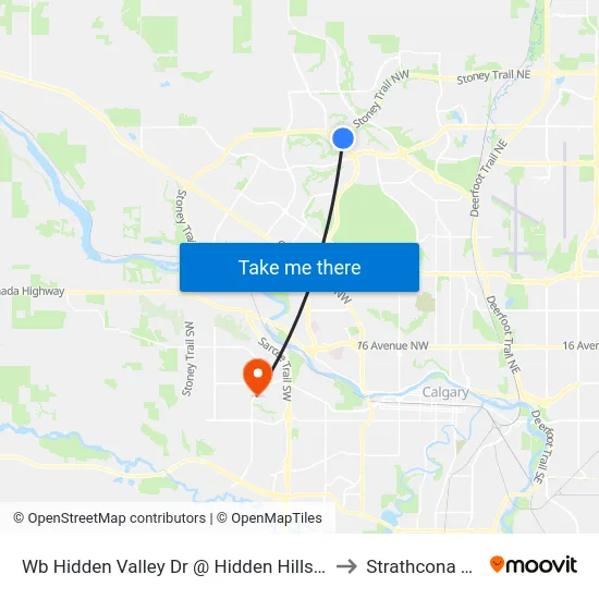 Wb Hidden Valley Dr @ Hidden Hills Tc NW to Strathcona Park map