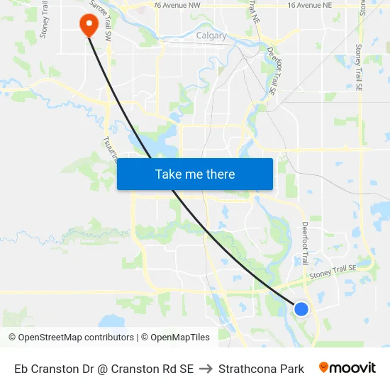 Eb Cranston Dr @ Cranston Rd SE to Strathcona Park map