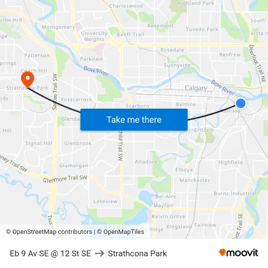 Eb 9 Av SE @ 12 St SE to Strathcona Park map