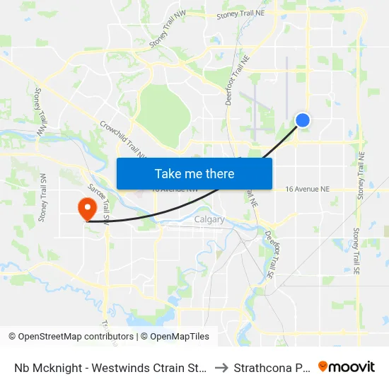 Nb Mcknight - Westwinds Ctrain Station to Strathcona Park map