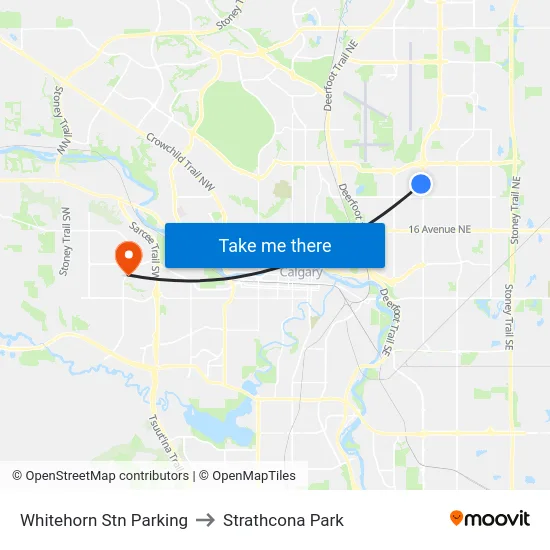 Whitehorn Stn Parking to Strathcona Park map