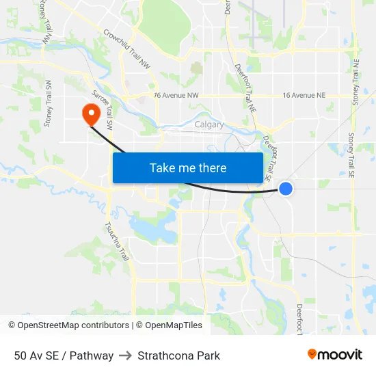 50 Av SE / Pathway to Strathcona Park map