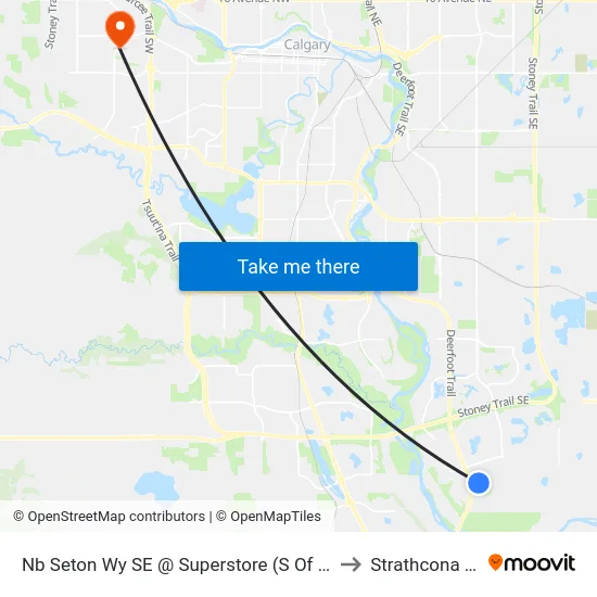 Nb Seton Wy SE @ Superstore (S Of Seton Cr) to Strathcona Park map