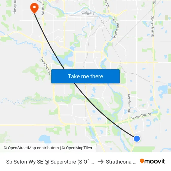 Sb Seton Wy SE @ Superstore (S Of Seton Cr) to Strathcona Park map