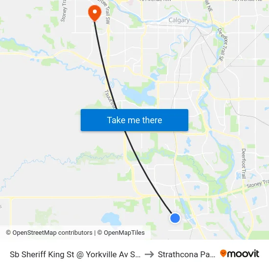 Sb Sheriff King St @ Yorkville Av SW to Strathcona Park map