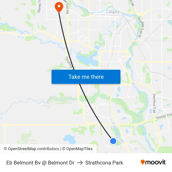 Eb Belmont Bv @ Belmont Dr to Strathcona Park map