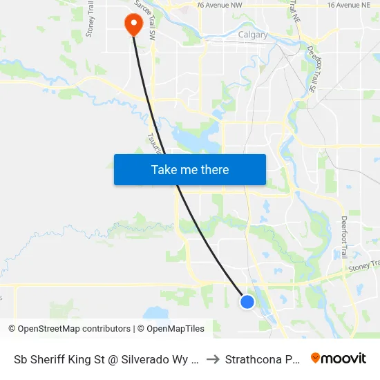 Sb Sheriff King St @ Silverado Wy SW to Strathcona Park map