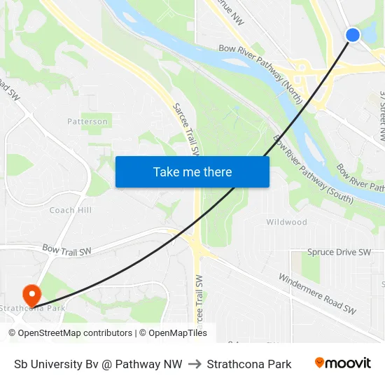 Sb University Bv @ Pathway NW to Strathcona Park map