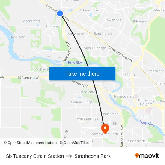 Sb Tuscany Ctrain Station to Strathcona Park map