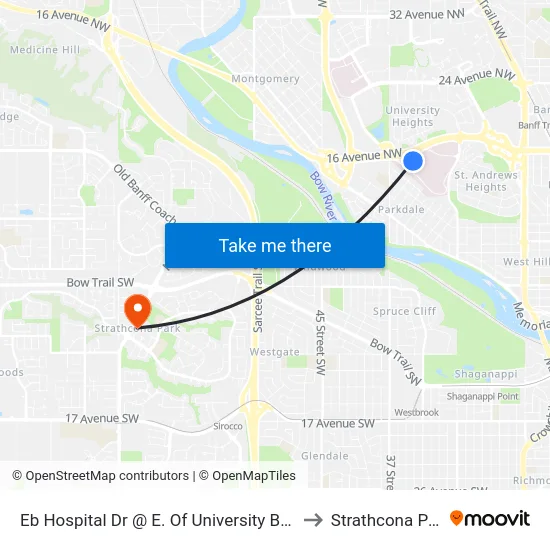 Eb Hospital Dr @ E. Of University Bv NW to Strathcona Park map