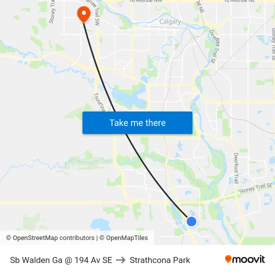 Sb Walden Ga @ 194 Av SE to Strathcona Park map