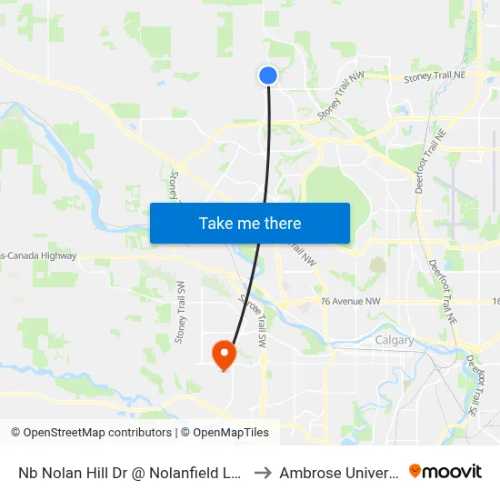 Nb Nolan Hill Dr @ Nolanfield Ln NW to Ambrose University map