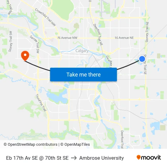 Eb 17th Av SE @ 70th St SE to Ambrose University map