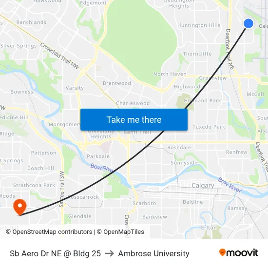Sb Aero Dr NE @ Bldg 25 to Ambrose University map