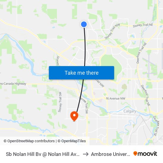 Sb Nolan Hill Bv @ Nolan Hill Ave NW to Ambrose University map