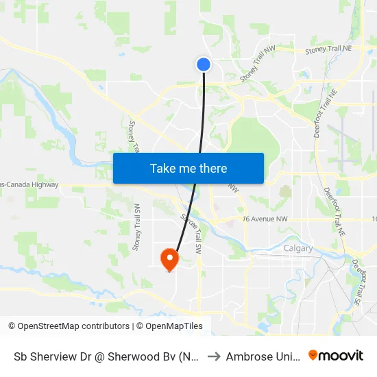 Sb Sherview Dr @ Sherwood Bv (North Leg) NW to Ambrose University map