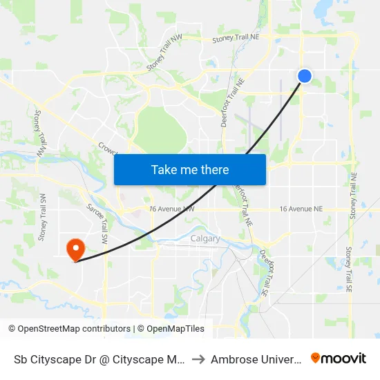 Sb Cityscape Dr @ Cityscape Mr NE to Ambrose University map