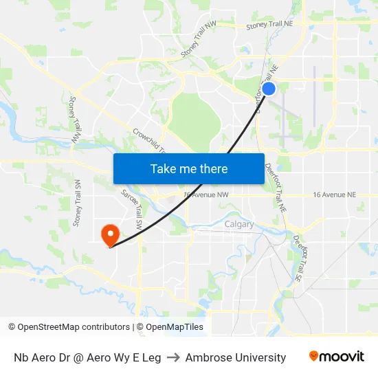 Nb Aero Dr @ Aero Wy E Leg to Ambrose University map
