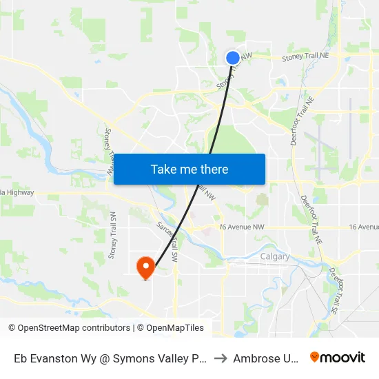 Eb Evanston Wy @ Symons Valley Py (South Leg)  NW to Ambrose University map