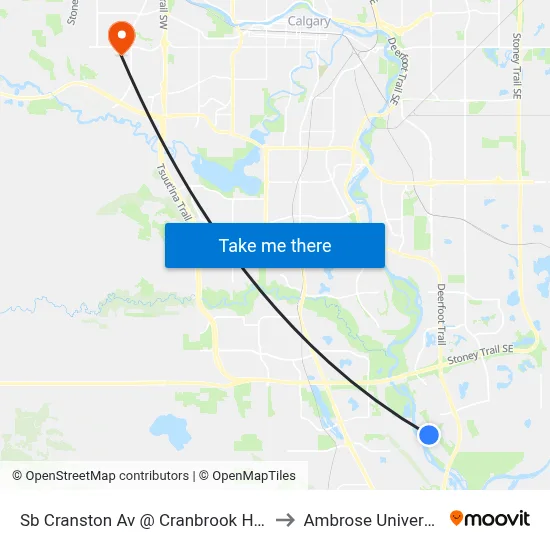 Sb Cranston Av @ Cranbrook Ht SE to Ambrose University map