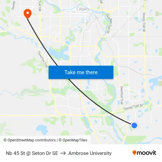 Nb 45 St @ Seton Dr SE to Ambrose University map