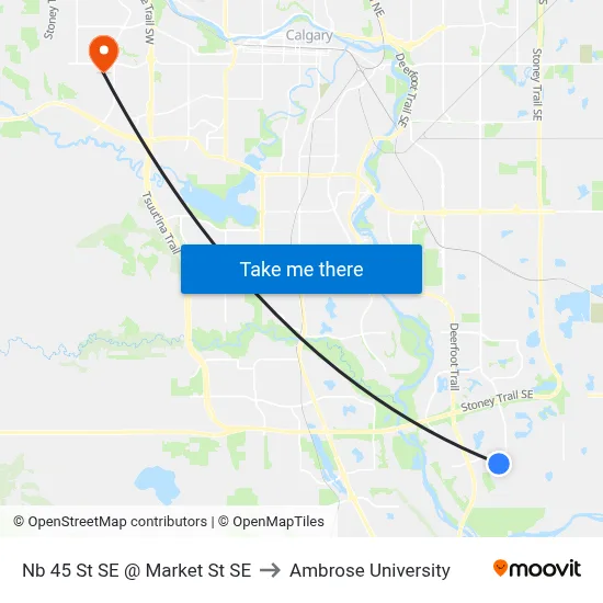 Nb 45 St SE @ Market St SE to Ambrose University map