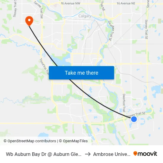Wb Auburn Bay Dr @ Auburn Glen Dr SE to Ambrose University map