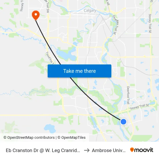 Eb Cranston Dr @ W. Leg Cranridge Ht SE to Ambrose University map