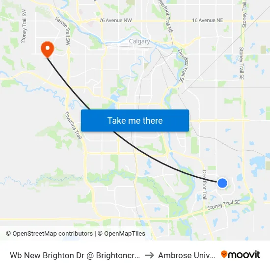 Wb New Brighton Dr @ Brightoncrest Mr SE to Ambrose University map