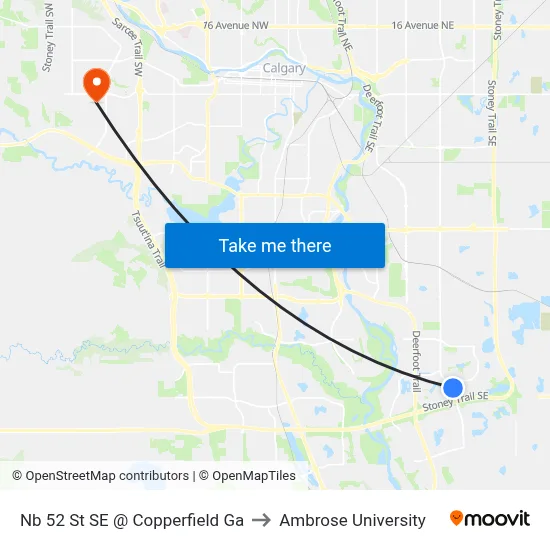 Nb 52 St SE @ Copperfield Ga to Ambrose University map