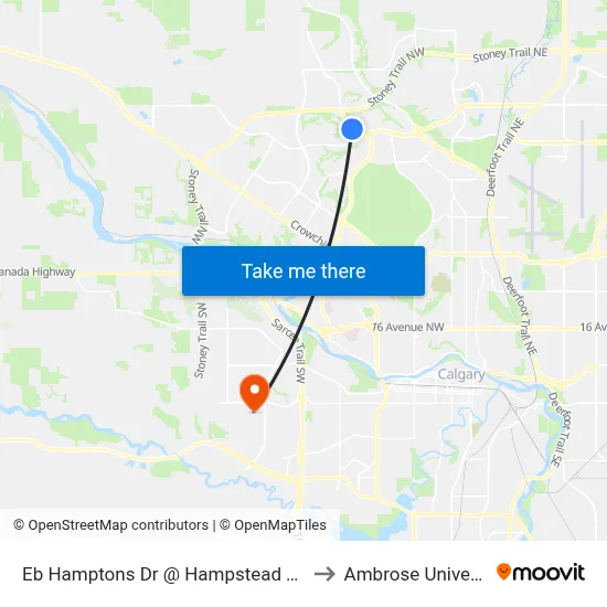 Eb Hamptons Dr @ Hampstead Tc NW to Ambrose University map