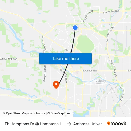 Eb Hamptons Dr @ Hamptons Li NW to Ambrose University map