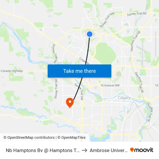 Nb Hamptons Bv @ Hamptons Tc NW to Ambrose University map