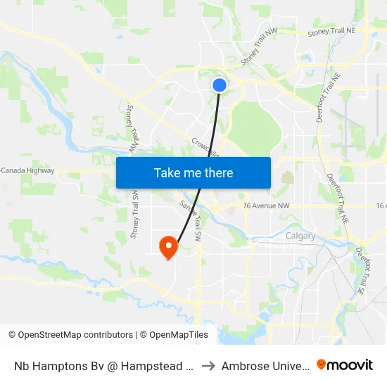Nb  Hamptons Bv @ Hampstead Wy NW to Ambrose University map