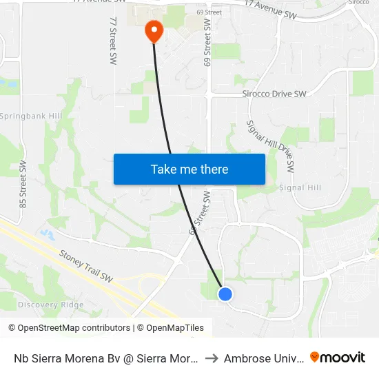 Nb Sierra Morena Bv @ Sierra Morena Pa SW to Ambrose University map