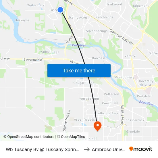Wb Tuscany Bv @ Tuscany Springs Bv NW to Ambrose University map