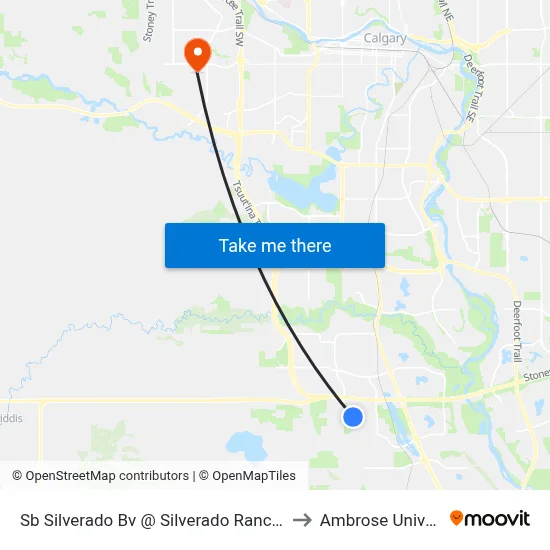 Sb Silverado Bv @ Silverado Ranch Wy SW to Ambrose University map