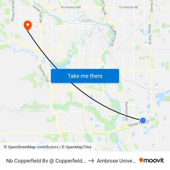 Nb Copperfield Bv @ Copperfield Gv SE to Ambrose University map