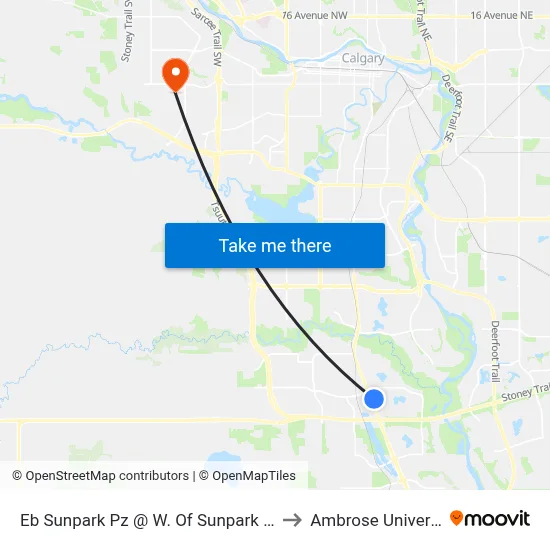 Eb Sunpark Pz @ W. Of Sunpark Dr SE to Ambrose University map