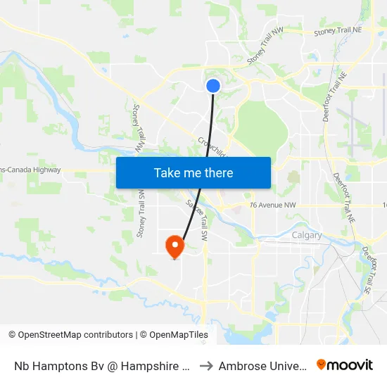 Nb Hamptons Bv @ Hampshire Cl NW to Ambrose University map