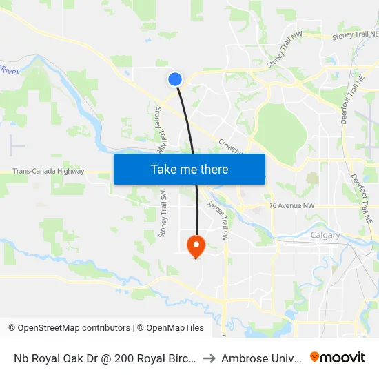 Nb Royal Oak Dr @ 200 Royal Birch Me NW to Ambrose University map