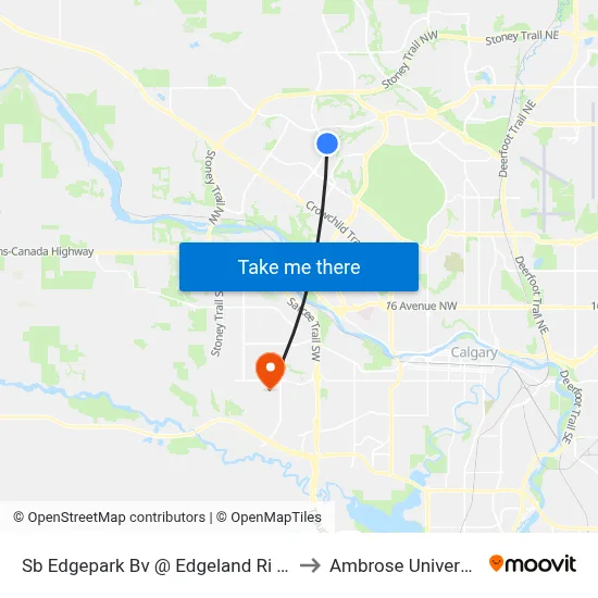 Sb Edgepark Bv @ Edgeland Ri NW to Ambrose University map